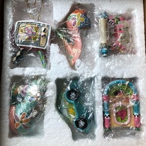 Lillian Vernon Pink Retro Ornaments Set of 6